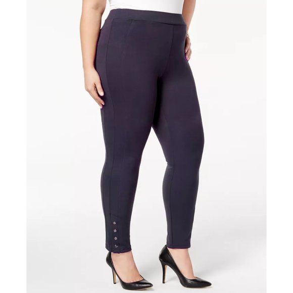 Pont Knit Snap Bottom Leggings Style 